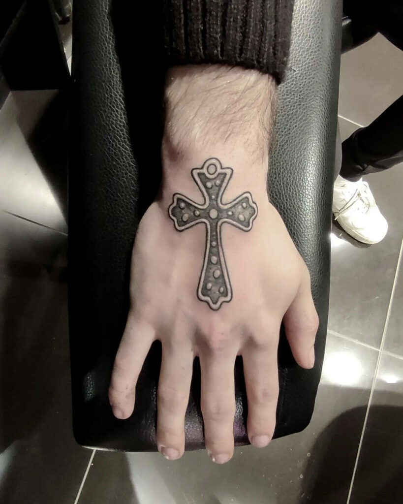 Black Gothic Cross Tattoo