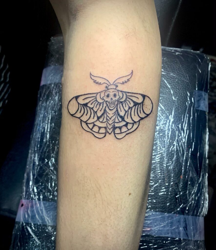 Black Moth Traditional American Tattoo