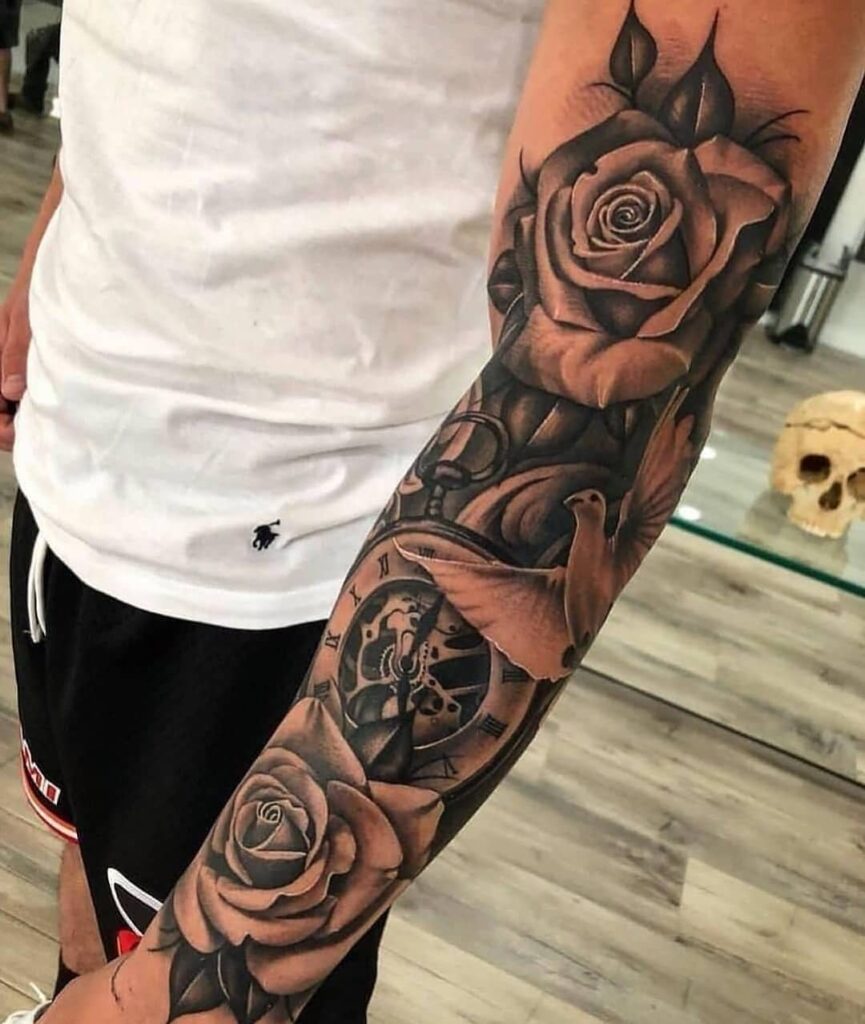 Black and Gray Fake Ink Roses