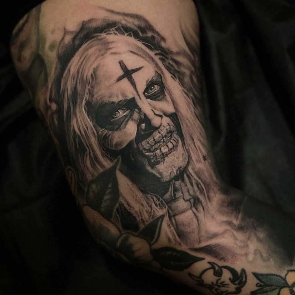 Black and White Zombie Tattoo