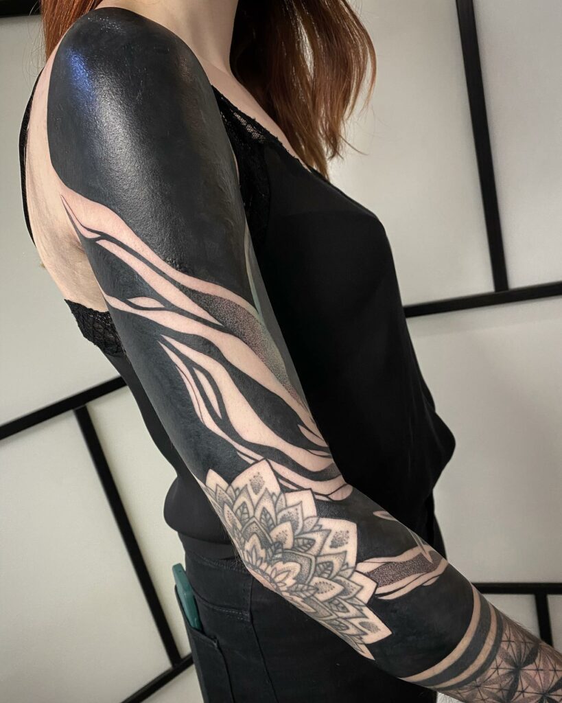 Blackout Tattoo Coverups For Women
