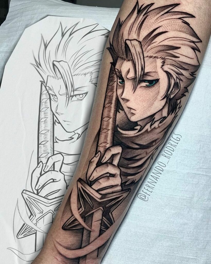 Bleach anime half sleeve done by Mike Boddy The Tattoo Man Studio  Trowbridge England  rtattoos