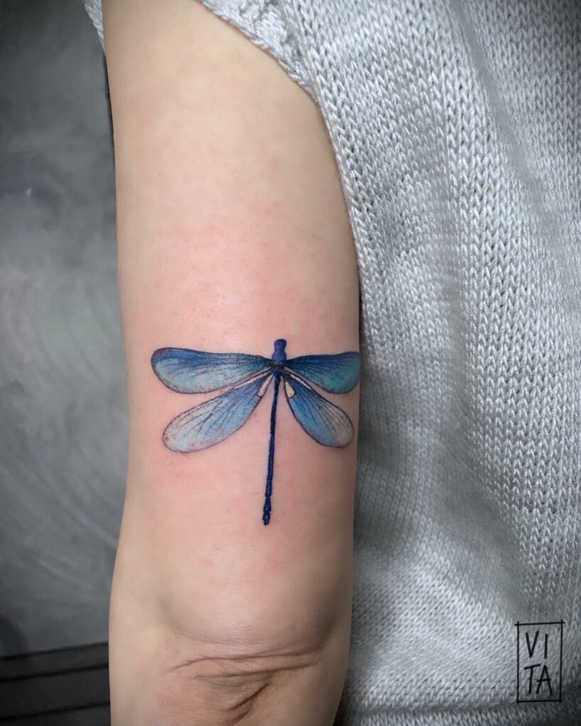 Small dragonfly tattoo for my best friend  rsticknpokes