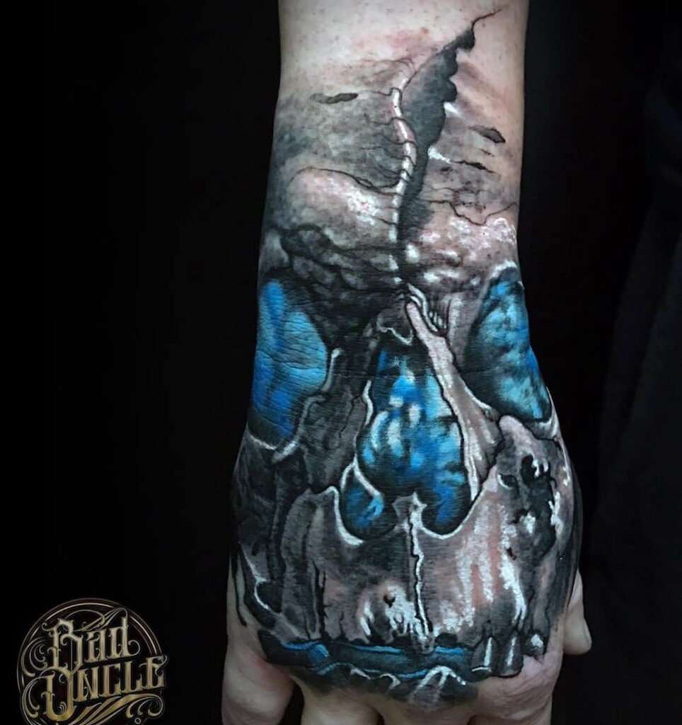 Blue Skull Tattoo