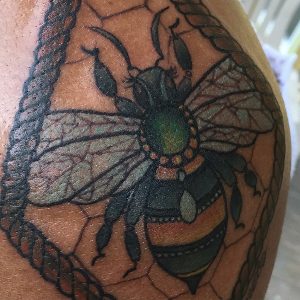 Bohemian Queen Bee Tattoo Design