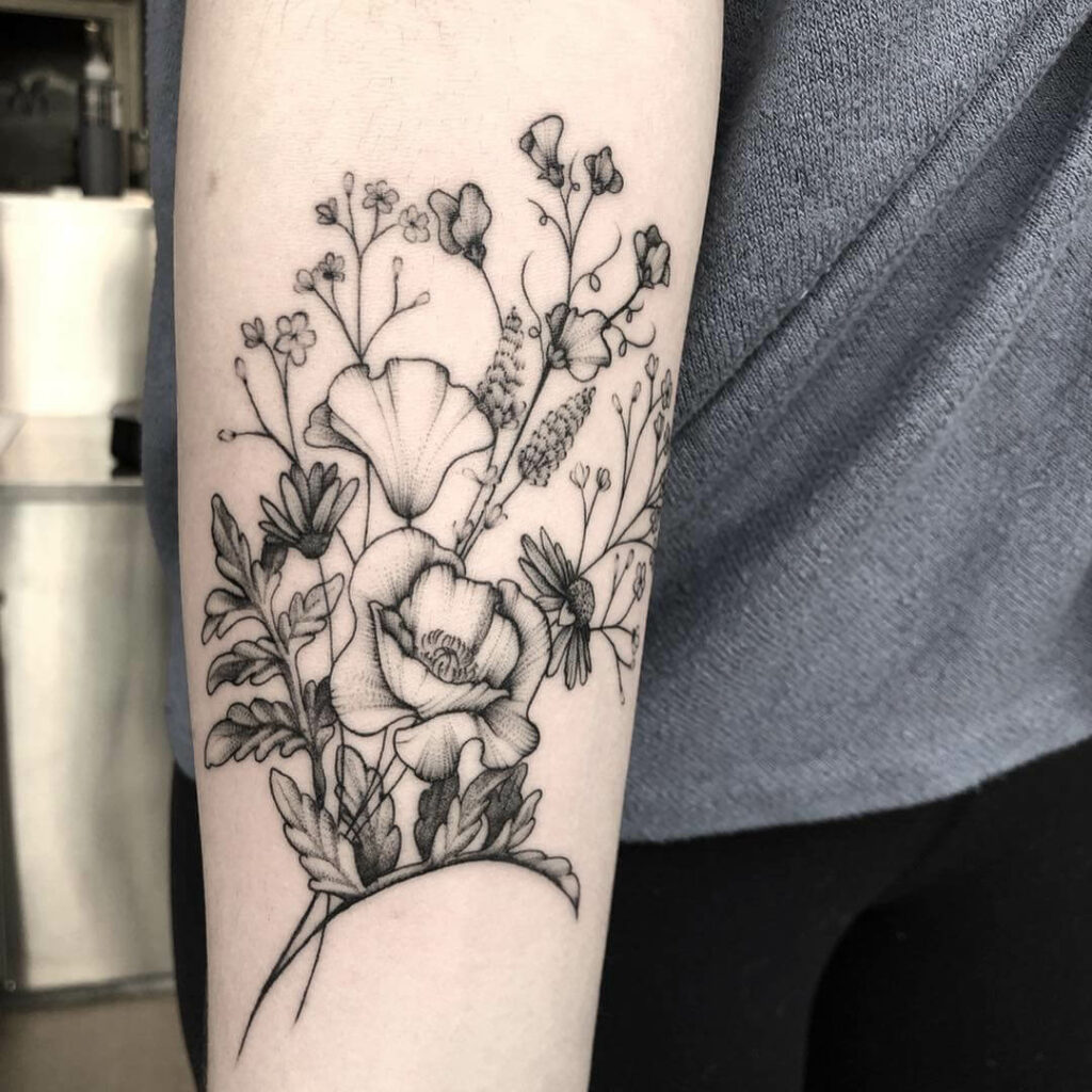 Bouquet Baby's Breath Tattoo