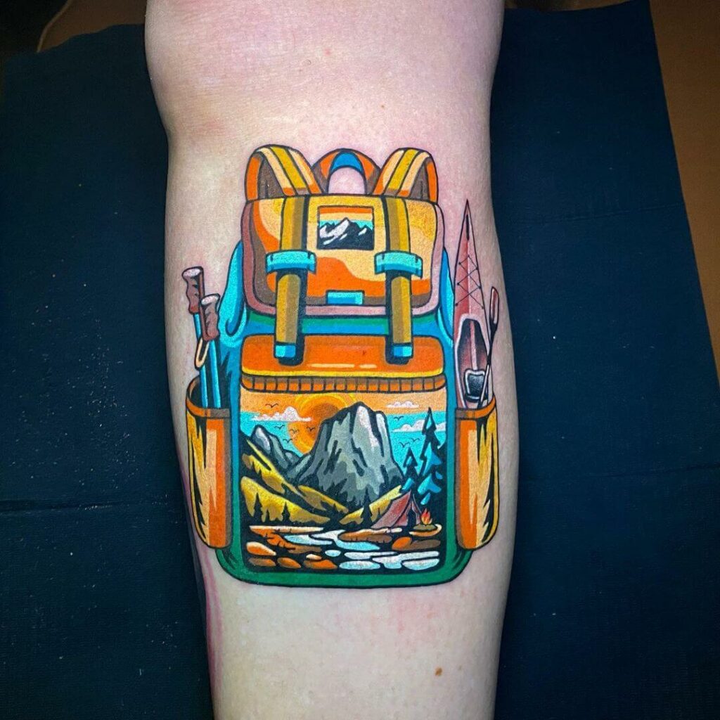 Showcase your adventurous spirit with a mountain range tattoo