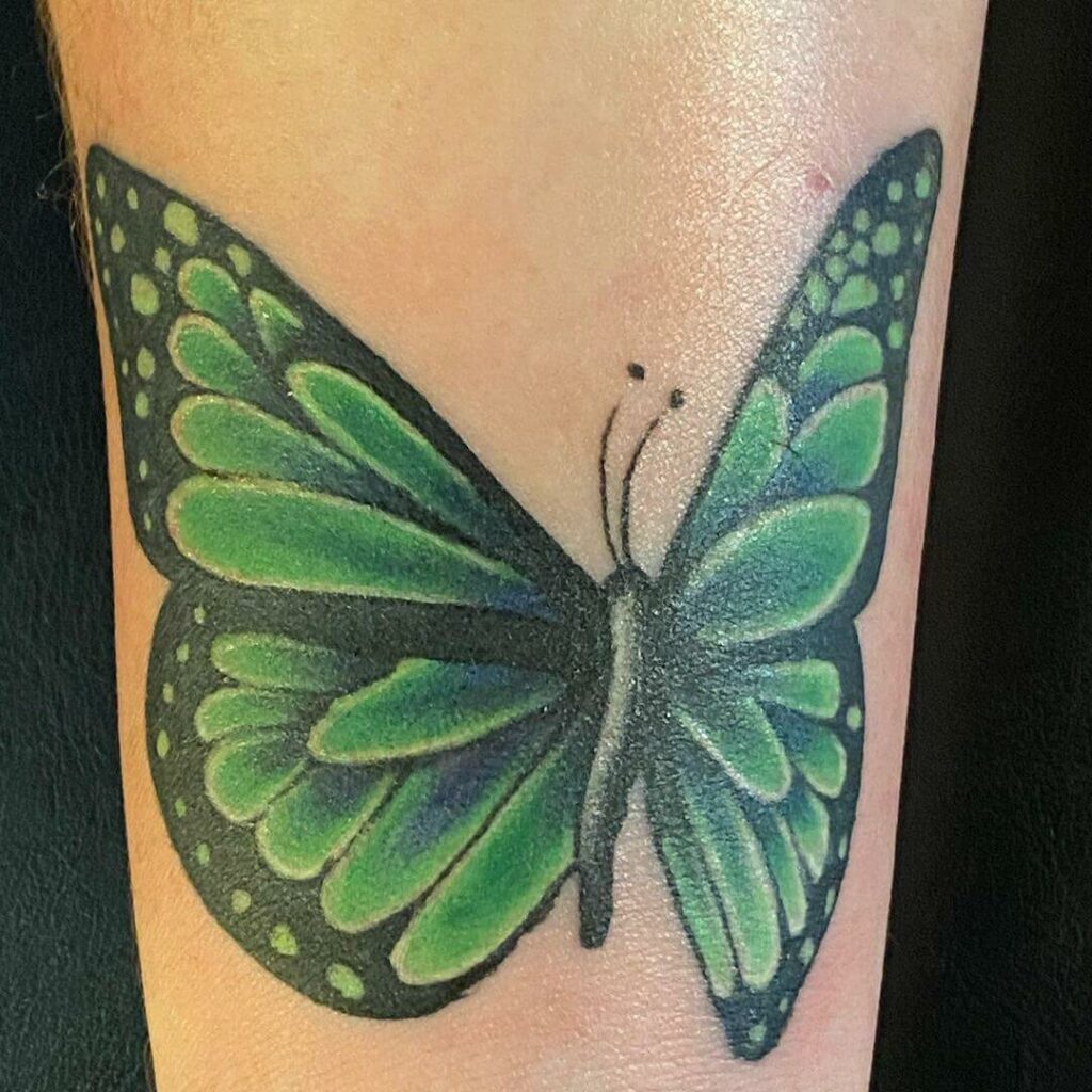 Bright Green Butterfly Tattoos