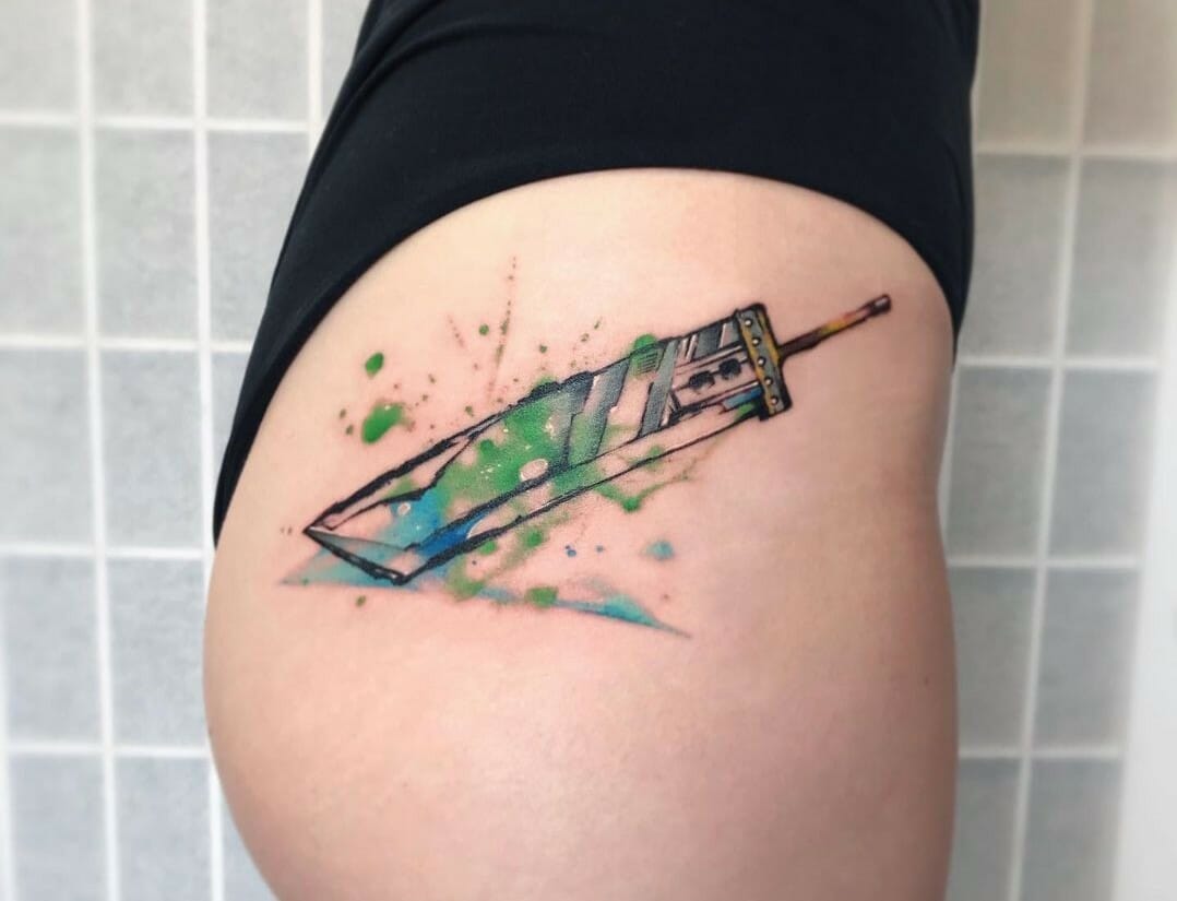 My KH cloud buster sword tattoo I had done today By Robinwilliamstattoer   rKingdomHearts