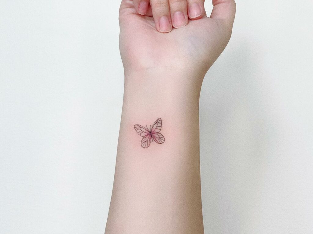 Butterfly Star Tattoo Designs For Girls On Side Wrist