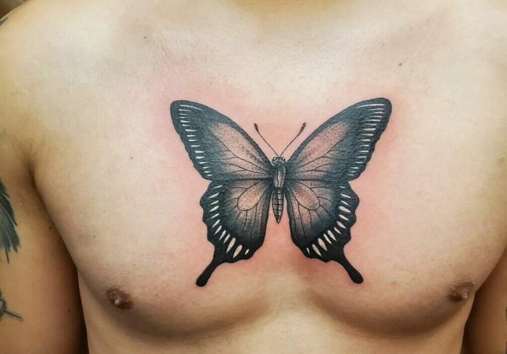 Butterfly chest sternum Tattoos