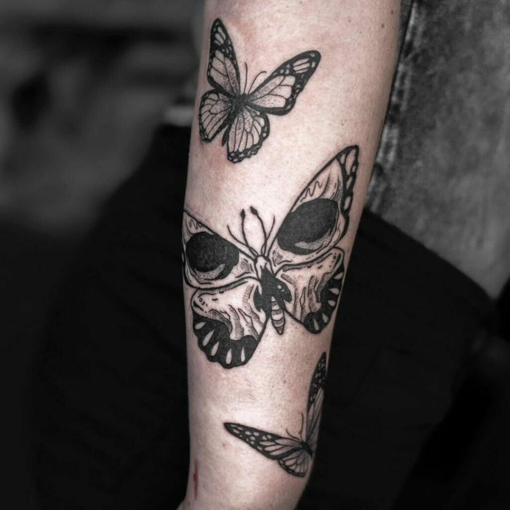 Butterfly Tattoo With Skull