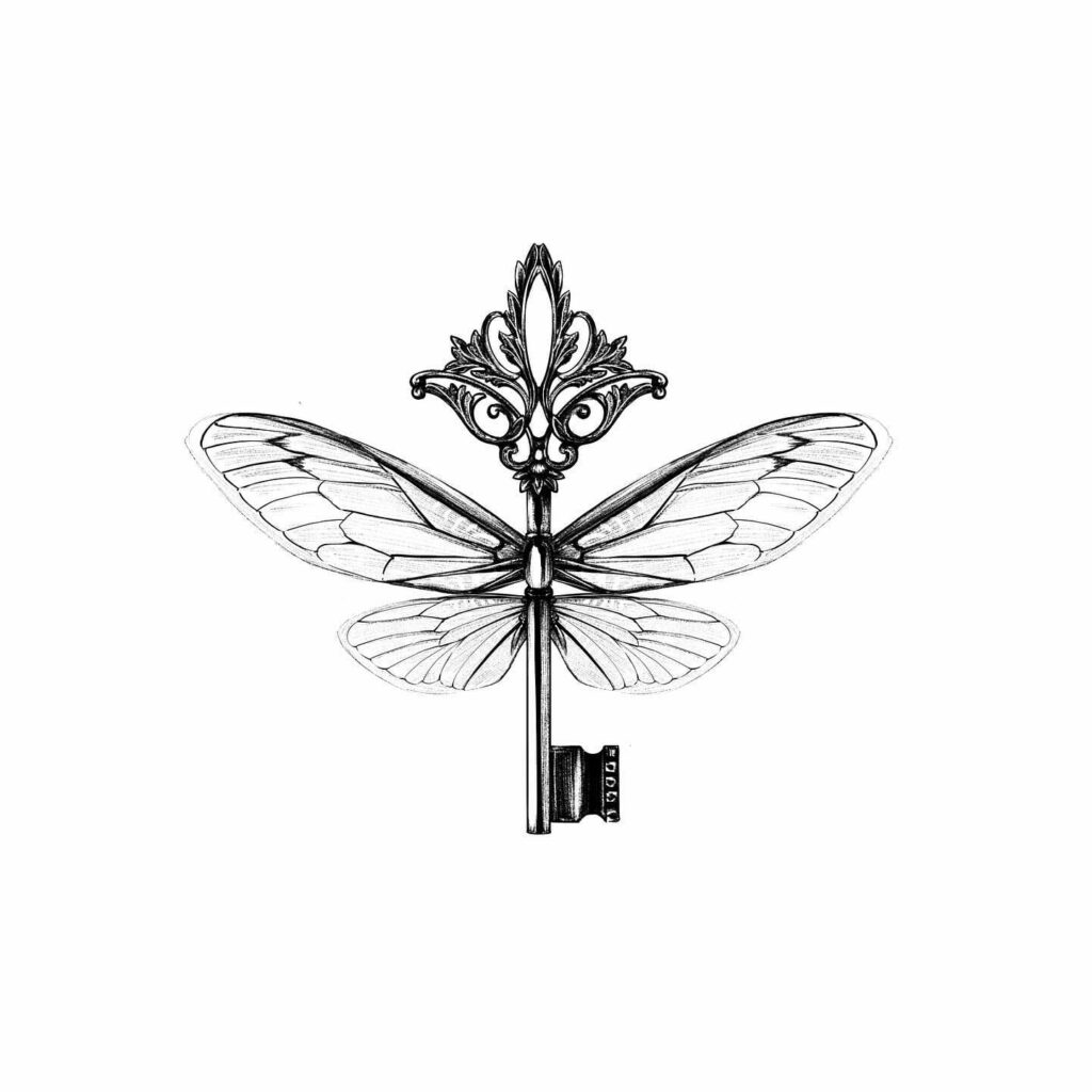 Butterfly Wings Key Tattoo