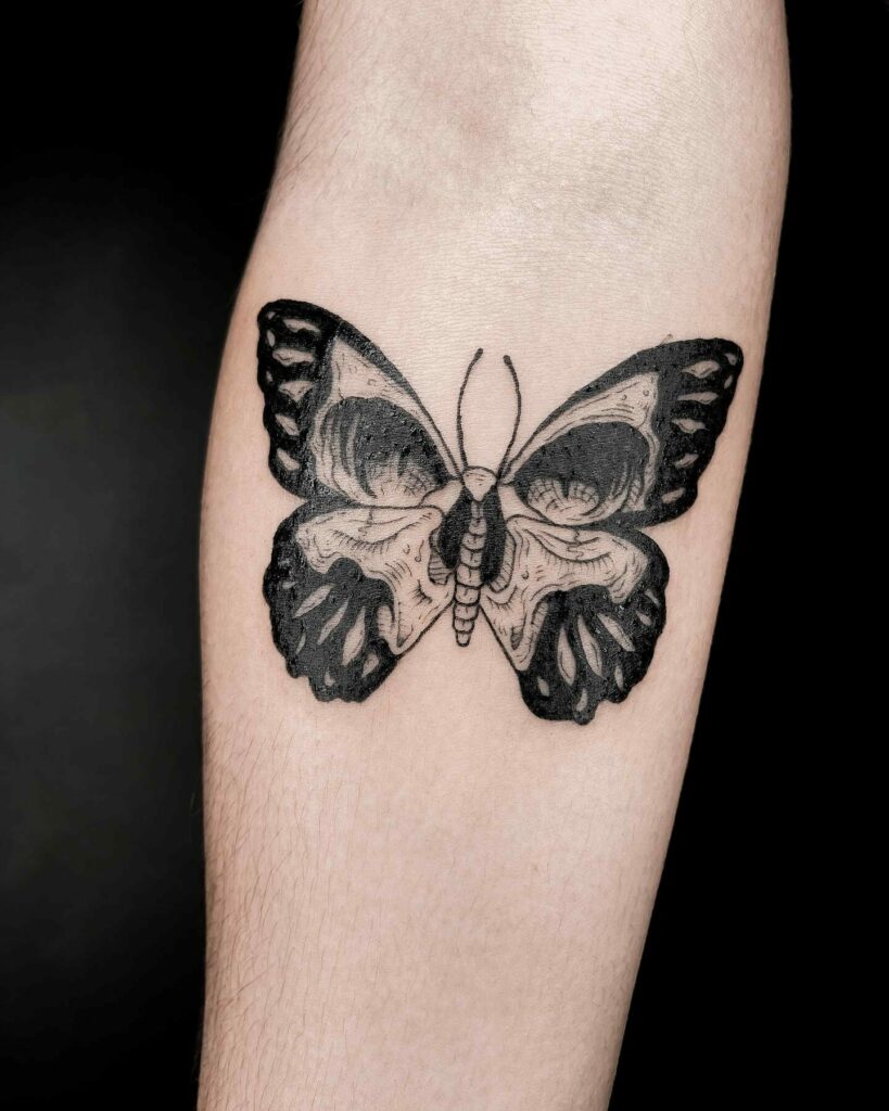 Butterfly skull tattoo  FashionBuzzercom