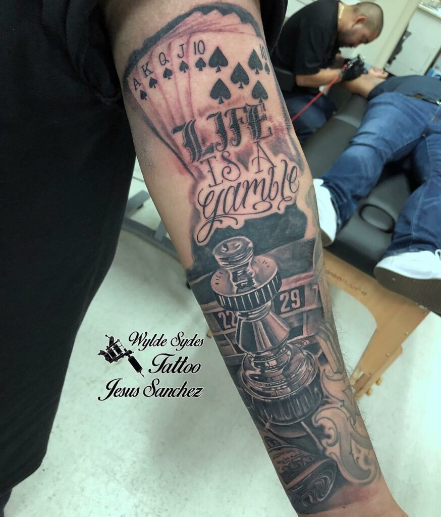 15 Best Lifes A Gamble Tattoo Design Ideas For Men  EntertainmentMesh