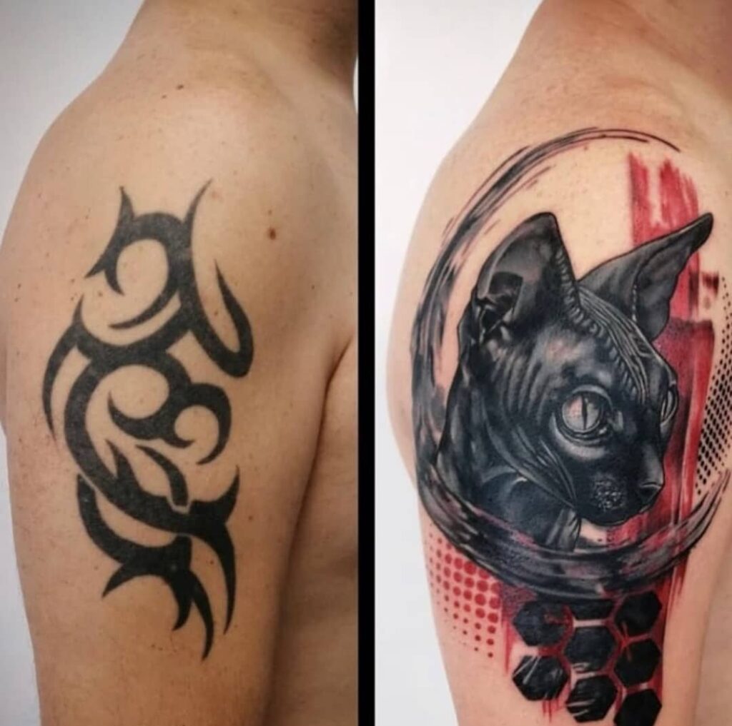 Cat Cover-Up Tattoo