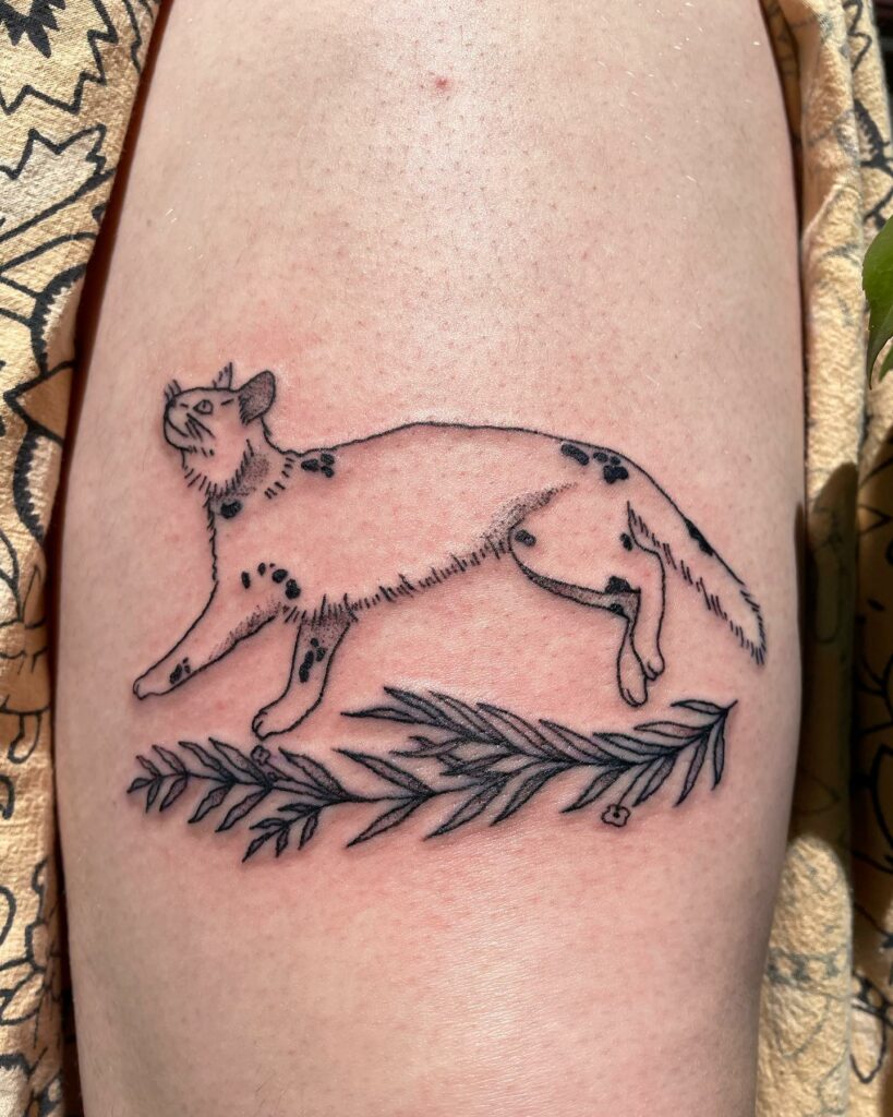 10+ Vine Flower Tattoo Ideas That Will Blow Your Mind! 14 Cat & Flower Vine Tattoo