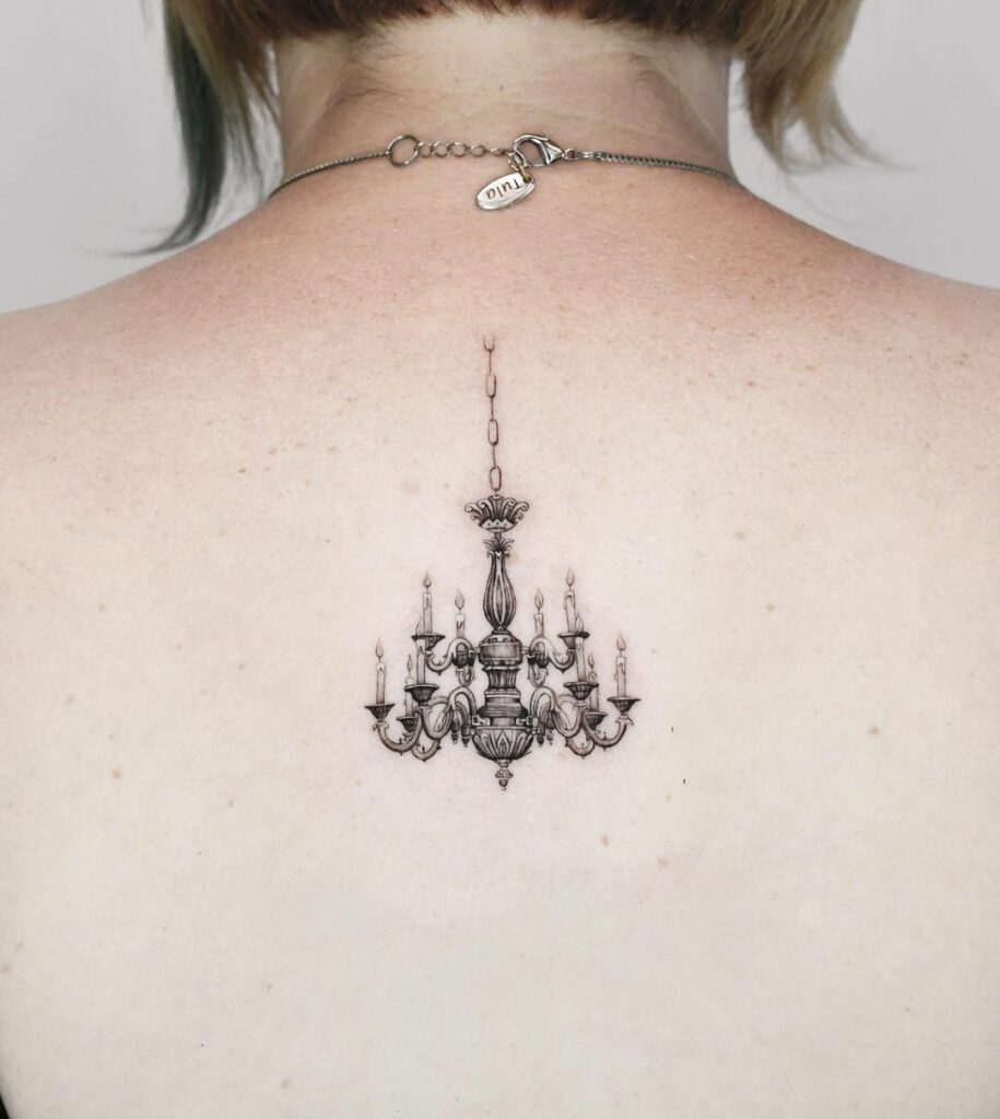 Chandelier Sternum Tattoo