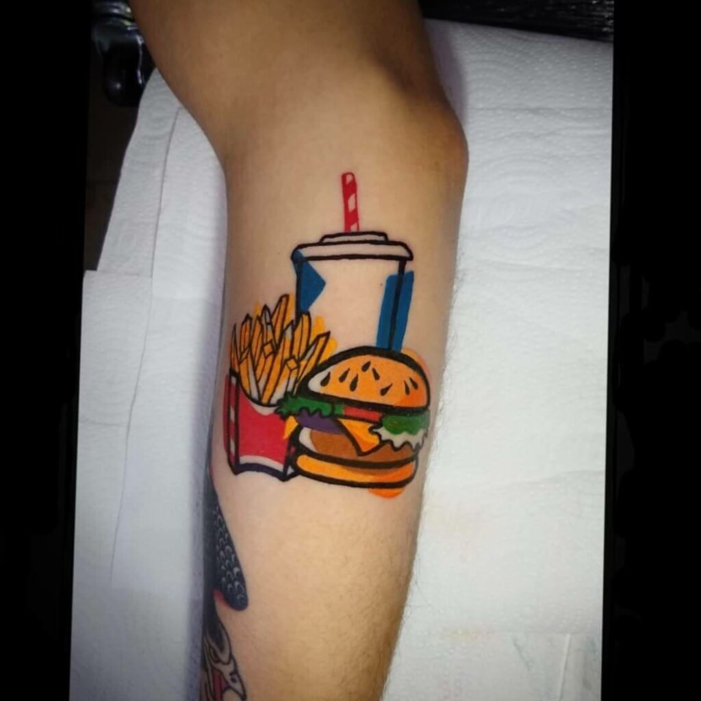 Cheeseburger Meal Tattoo