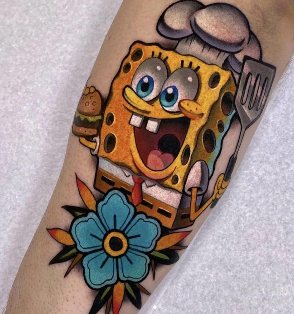 Share more than 61 spongebob flower tattoo latest in.cdgdbentre