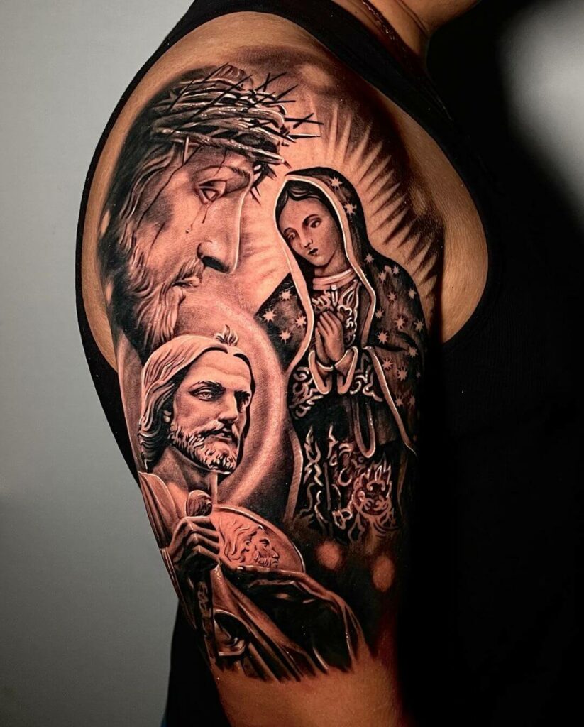 12+ Christian Half Sleeve Tattoo Ideas To Inspire You! - alexie