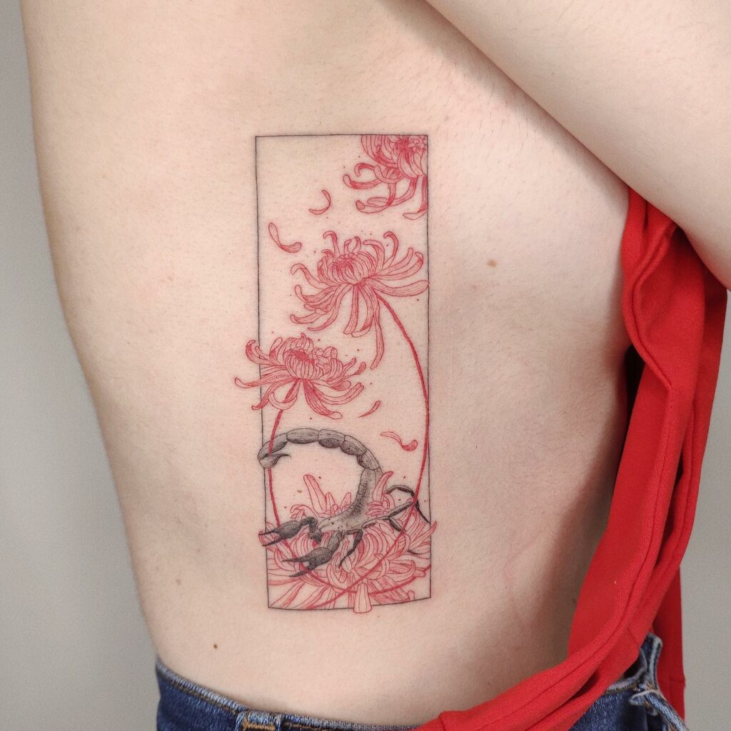 Chrysanthemum and Scorpion Tattoo