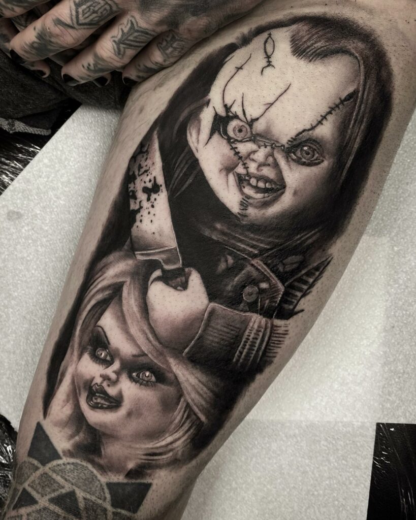 Tattoo uploaded by Dylan C  realistic horror movie character chucky tattoo   Tattoodo
