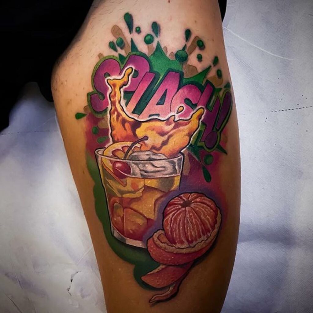 Colored Whiskey Tattoo