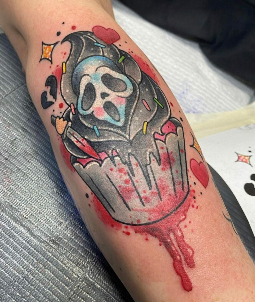 Scream Mask Coverup tattoo by evanolintattoo at powerlinetattoo in  Cranston RI evanolintattoo powerlinetattoo cranston rhodeisland   Instagram