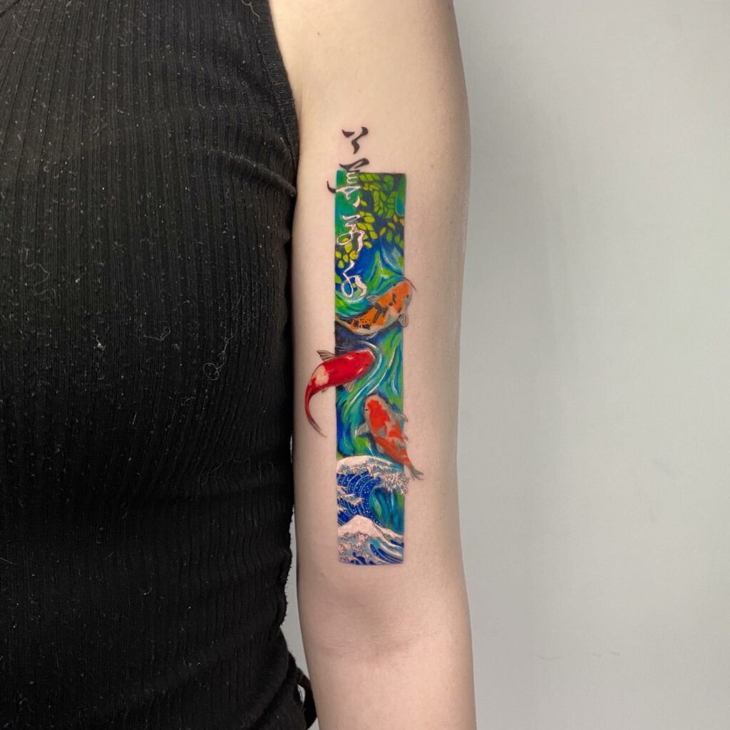Colorful Koi Fish Tattoo
