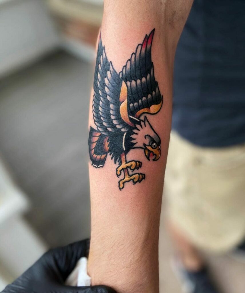 Colorful Mexican Eagle Tattoo Designs