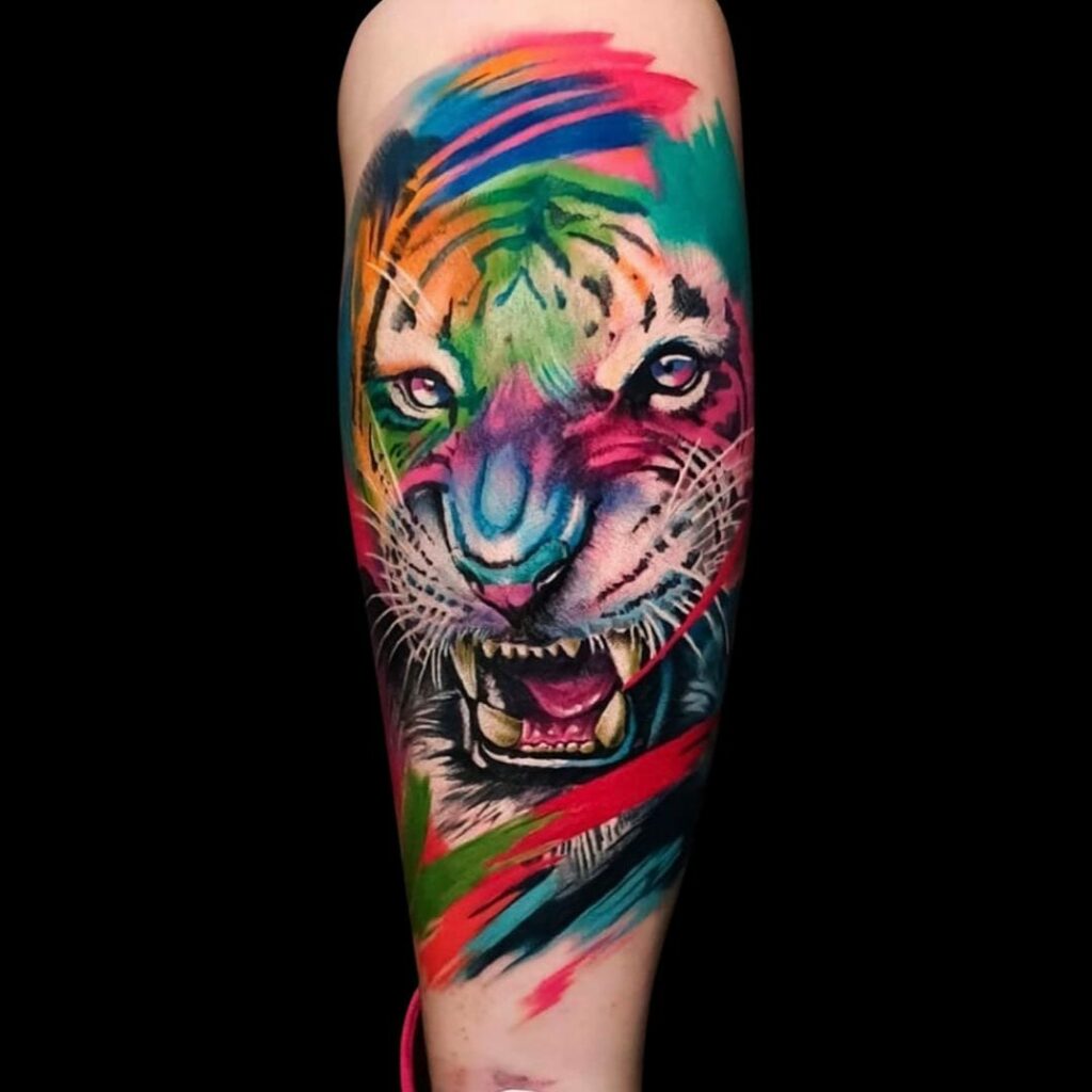 Colorful Tiger Tattoos