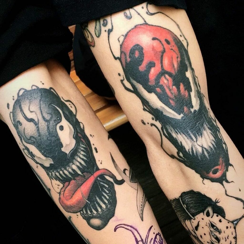 Complementary Venom and Carnage Tattoo
