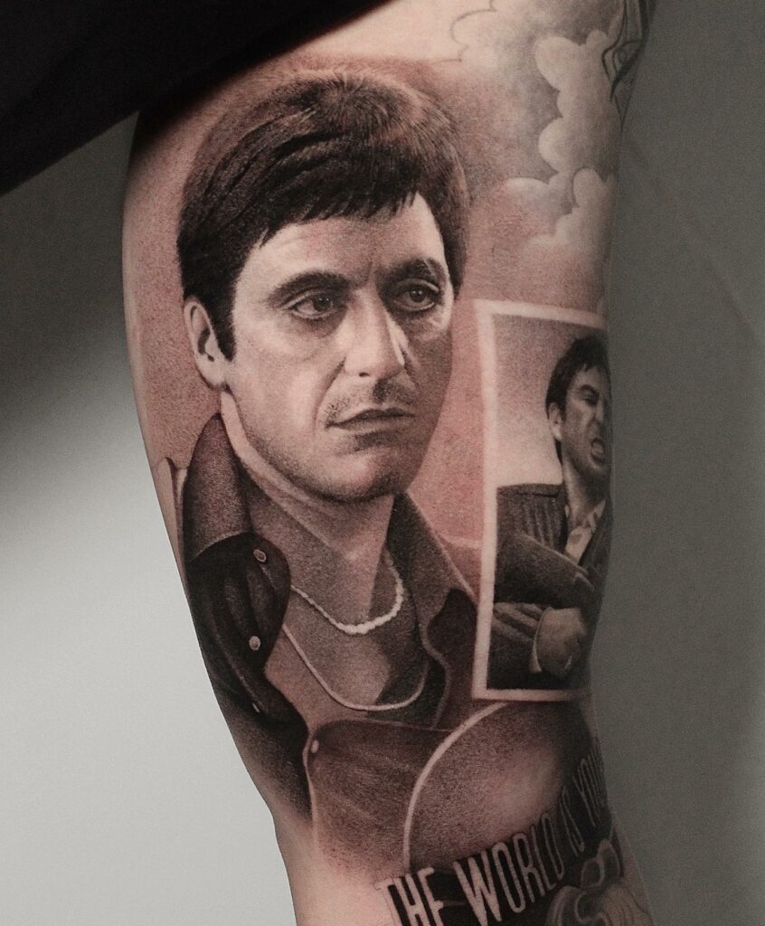 BLOODΞAGLΞ on X Added a little background to this today for Jack Good  man Time to fill in some more blank space scarface scarfacemovie tattoo  tattoos tattooed tattoolife ink inked httpstcoQs8FUt89DB 