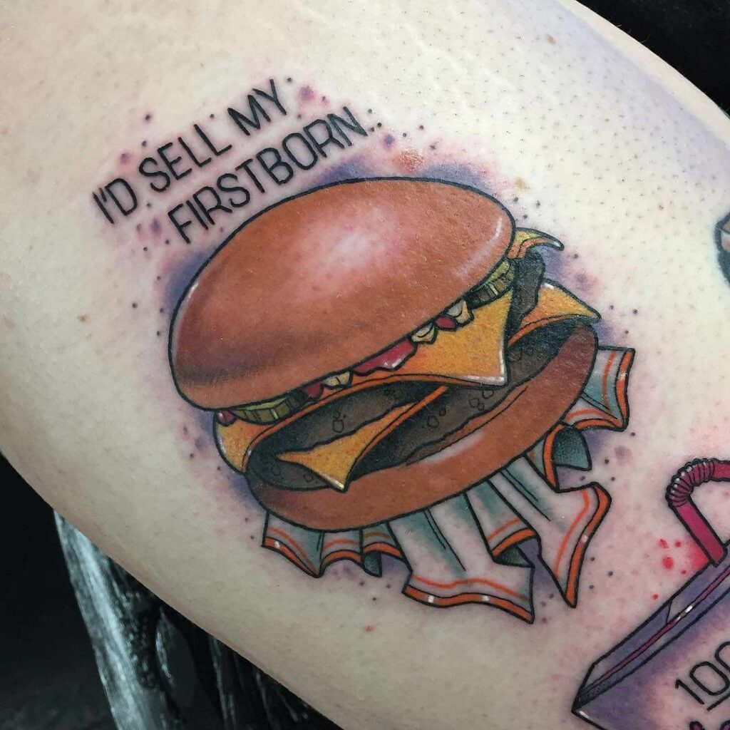 Cool Cheeseburger Tattoo