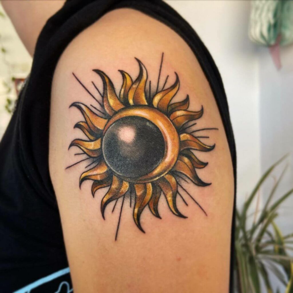 Cool Meaningful Tattoo Of An Eclipse