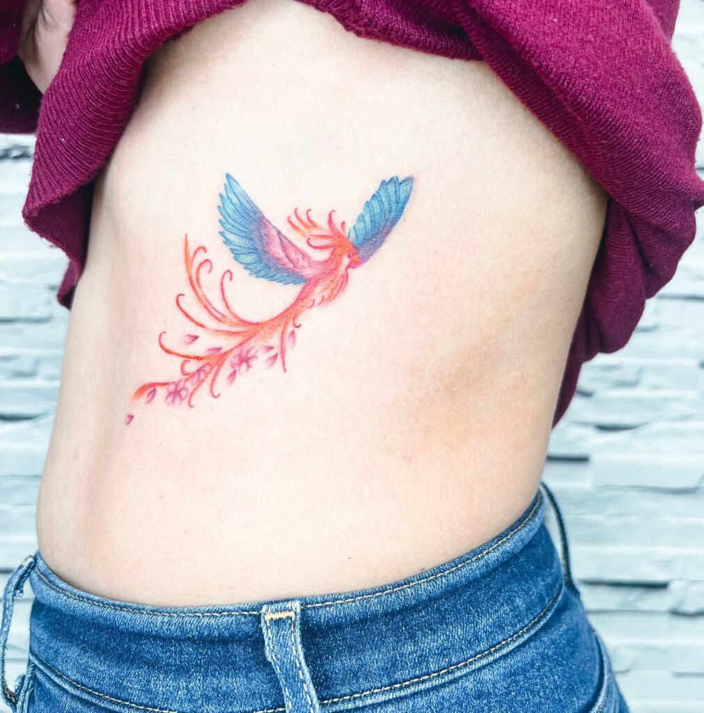 Phoenix Stomach Tattoo