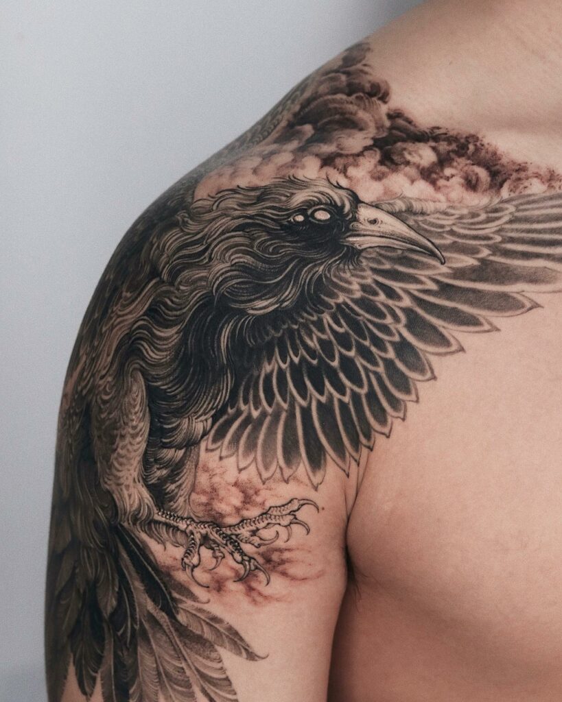 Cool Shoulder Tattoo Ideas With Bird Motif ideas
