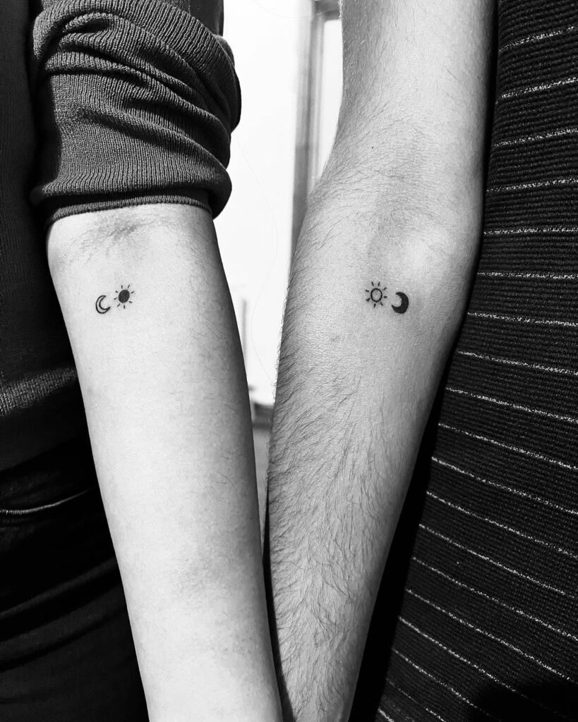 Couple Sun And Moon Tattoo