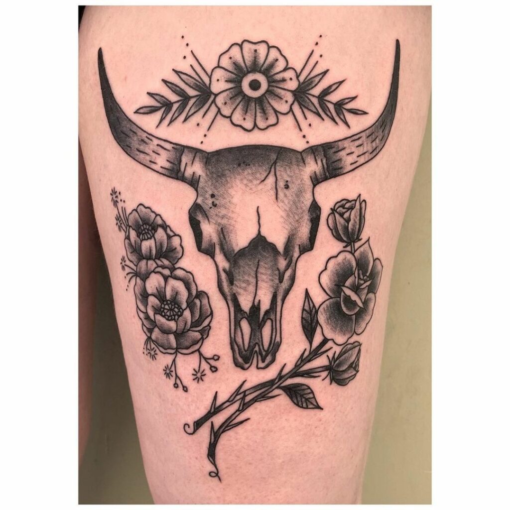 93 Amazing Bull Skull Tattoo Designs with Meanings and Ideas  Body Art Guru