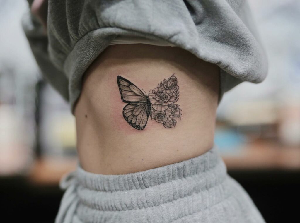 Creative Butterfly Tattoo Designs On Ribs For Your Inner Artist