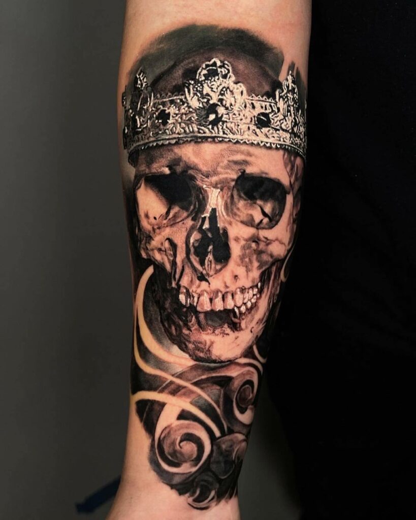 Crown Head Skull Tattoo