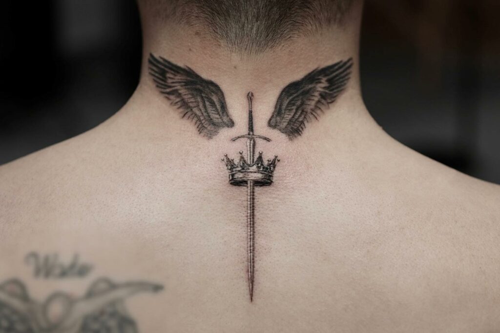 Crown Neck Tattoo For Men