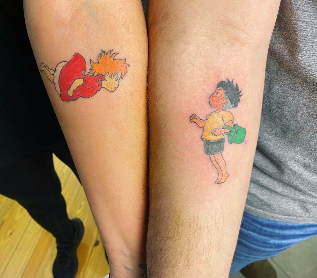 Cute Matching Anime Couple Tattoos