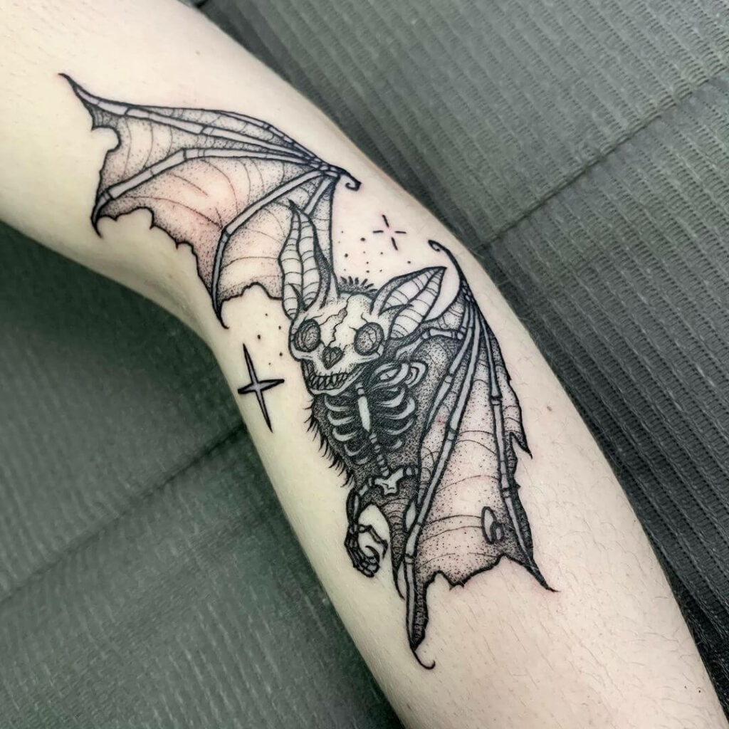 BatSkull Tattoo Flash by grimcinder on DeviantArt