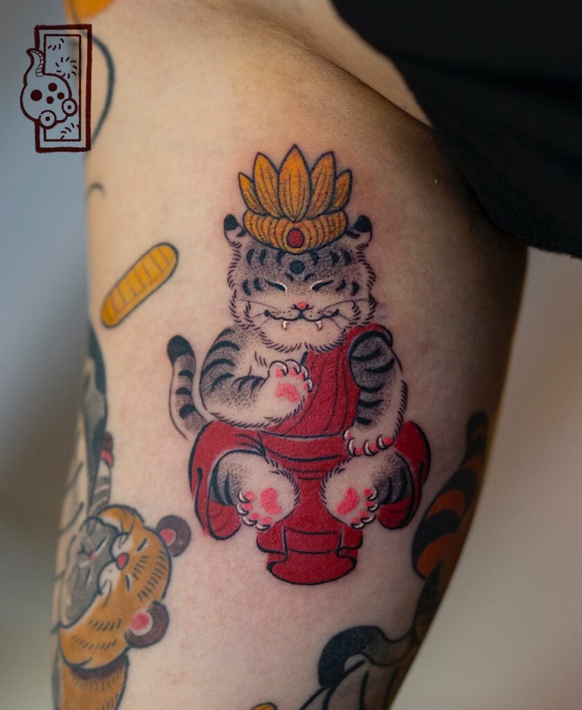 Cute Small Tiger Tattoo