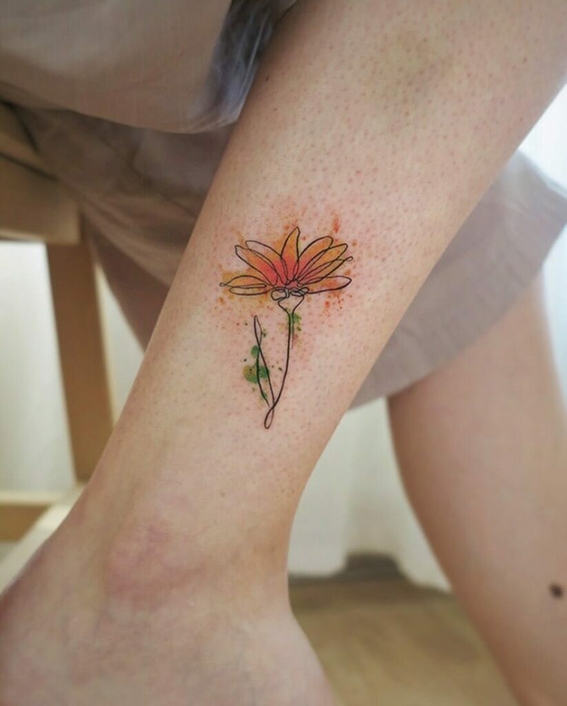Daisy Water Color Tattoo