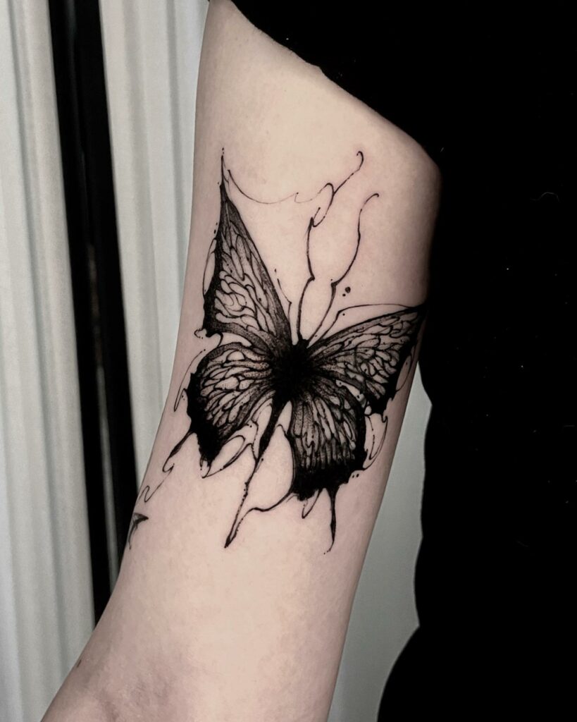 Dark Black Butterfly Tattoo
