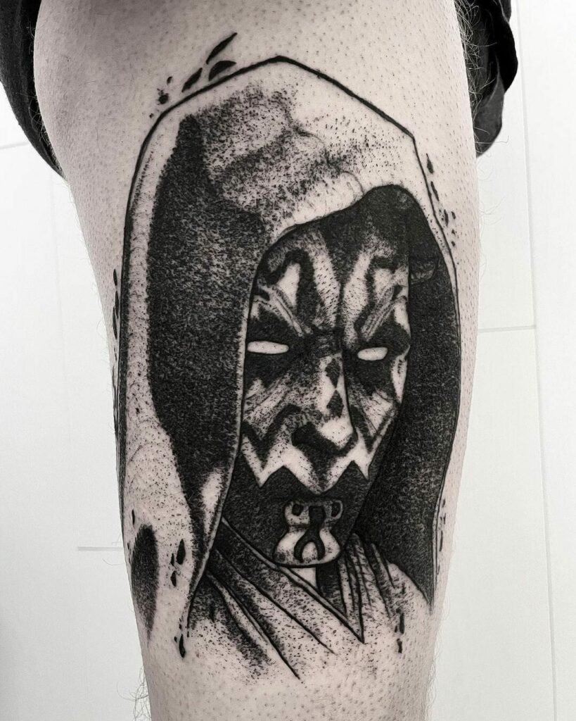 Darth Maul Tattoo Pattern In Grey