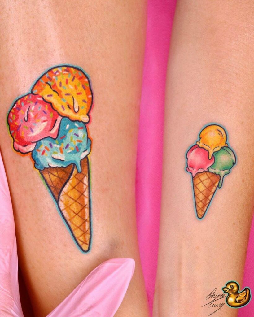 60 Ice Cream Tattoo Ideas For Men  Frozen Dessert Designs